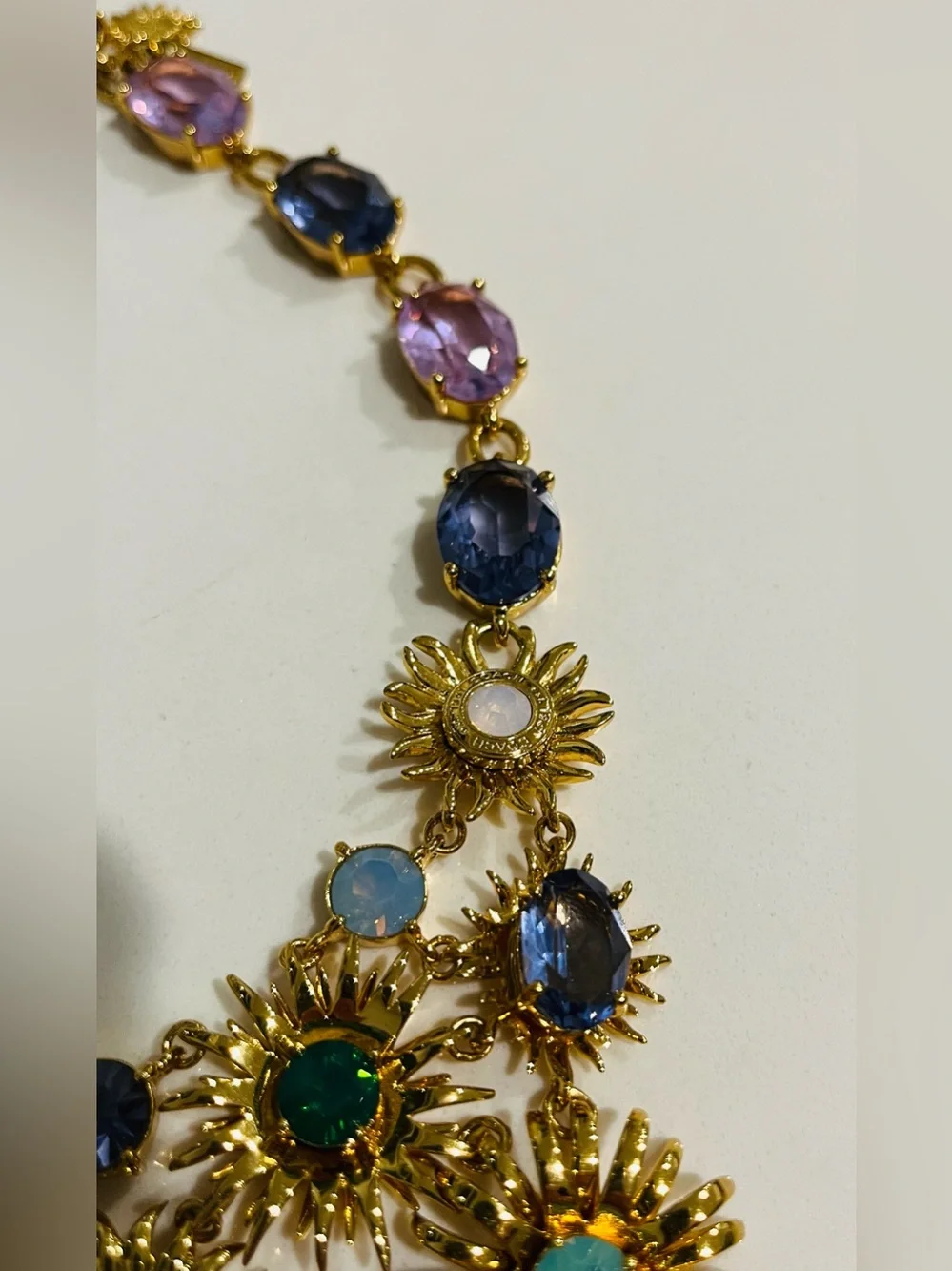 Tony Duquette collaboration with Coach Duchess of Windsor Bib Crystal Necklace.